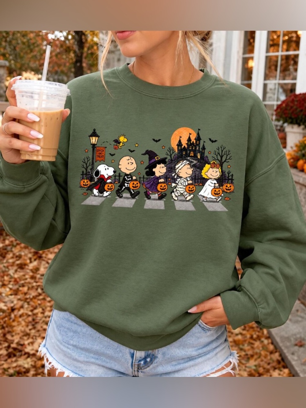Halloween Cartoon Spooky Season Sweatshirt, Trick Or Treat Cute Fall Ghost Tee